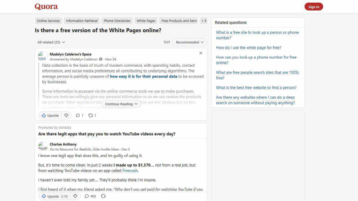 Is there a free version of the White Pages online? - Quora
